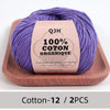 100% Organic Cotton Yarn for Knitting and Crocheting (2-Pack)