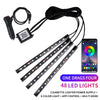 RGB LED car interior ambient light kit with remote control and power supply