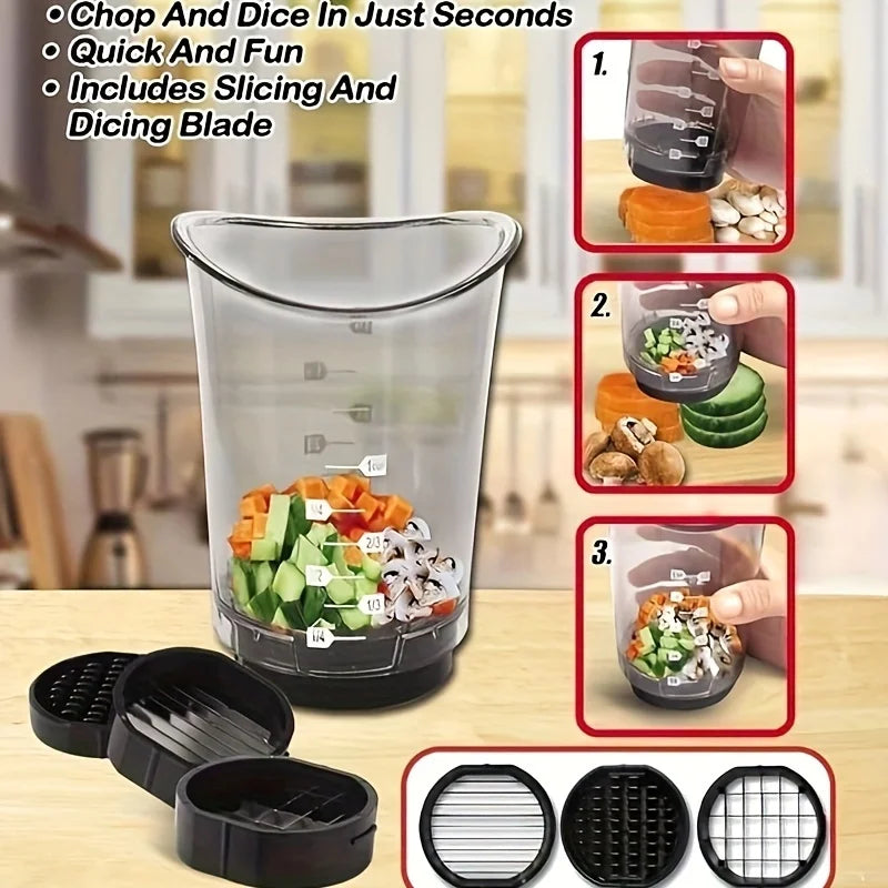 Multi-Function Vegetable Slicer & Chopper with Collection Cup