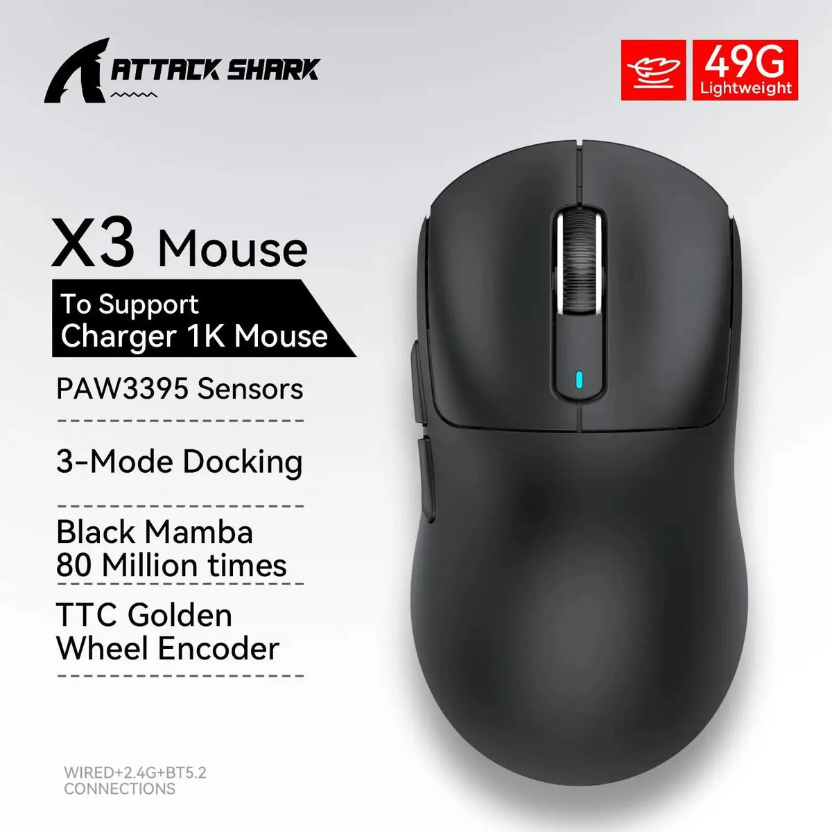 Professional Wireless Gaming Mouse with Customizable DPI