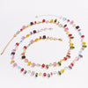 Colorful Crystal Choker Necklace with Gold Plating