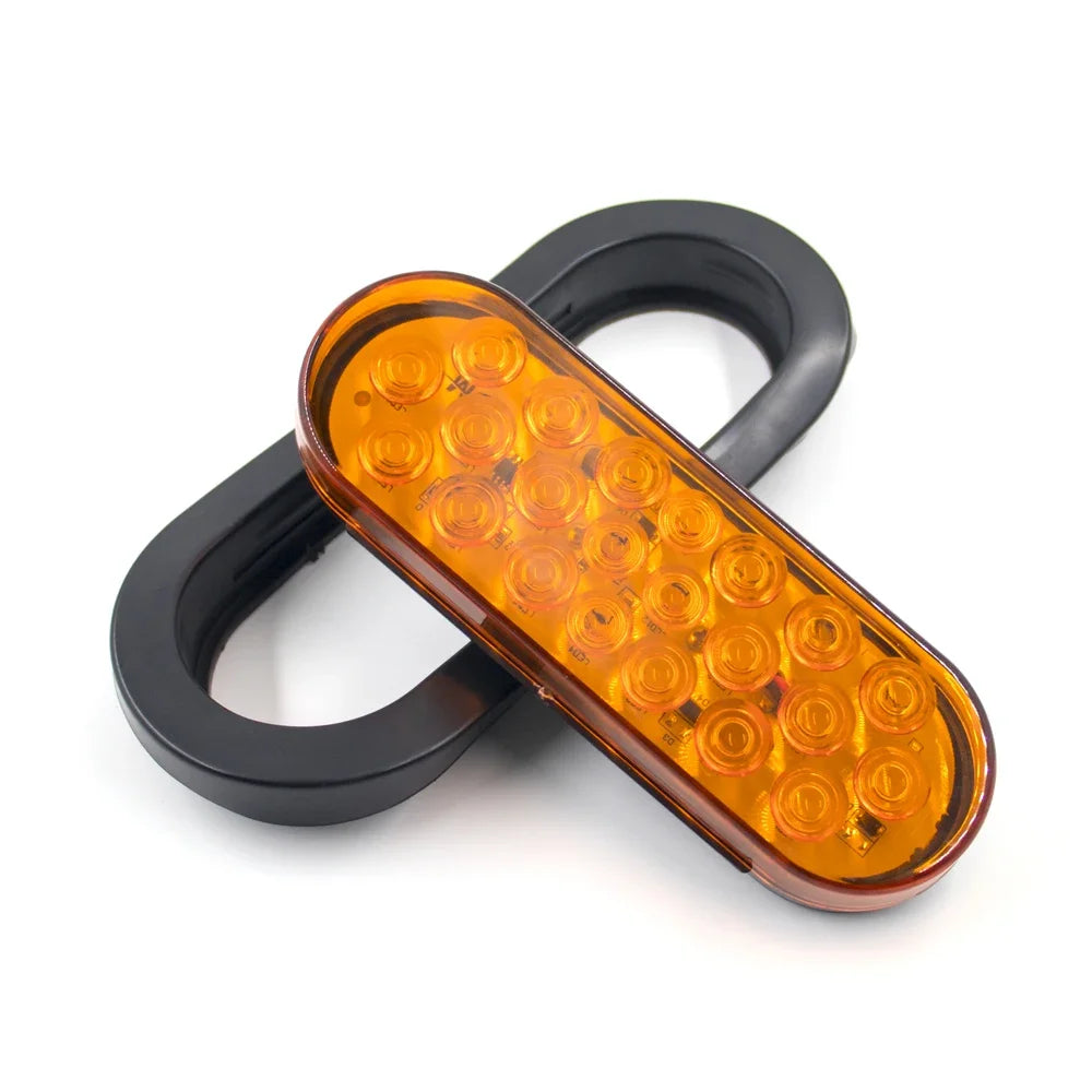 2-Pack 12V/24V LED Oval Tail Light for Trucks and Trailers