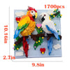 A 1700 piece mosaic building block kit depicting a toucan and a white bird on a light blue background.
