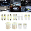 A collection of various car interior LED bulbs including dome, trunk, map, license plate, and indicator lights.