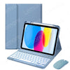 A blue iPad keyboard case with a matching keyboard and mouse shown next to the product.