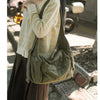 Cotton Canvas Crossbody Bag with Large Capacity