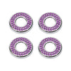 A set of four silver crystal rhinestone car door lock pull covers, each featuring a circular design.