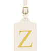 Personalized Embroidered Leather Luggage Tag with Letter Initial