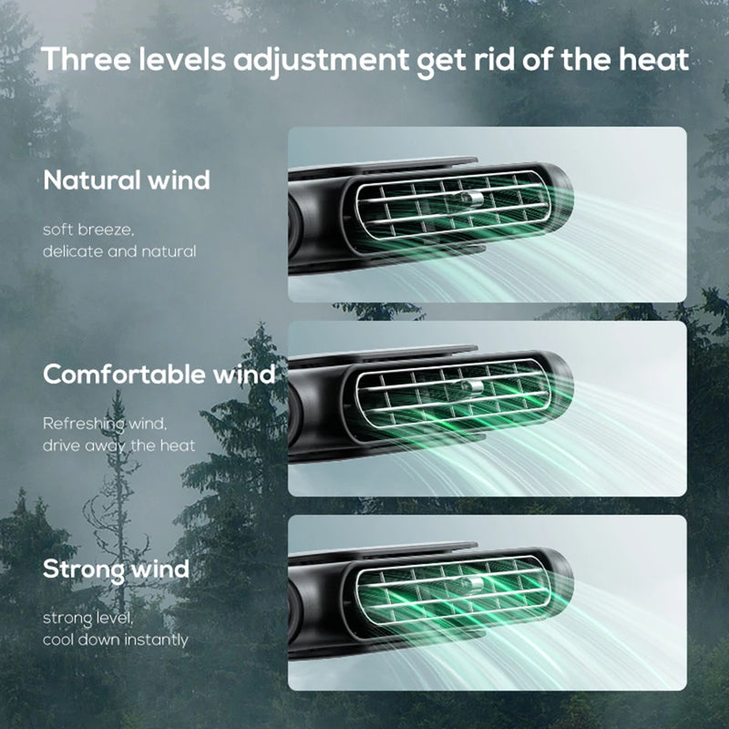 Portable Car Headrest Fan with 3-Speed Cooling