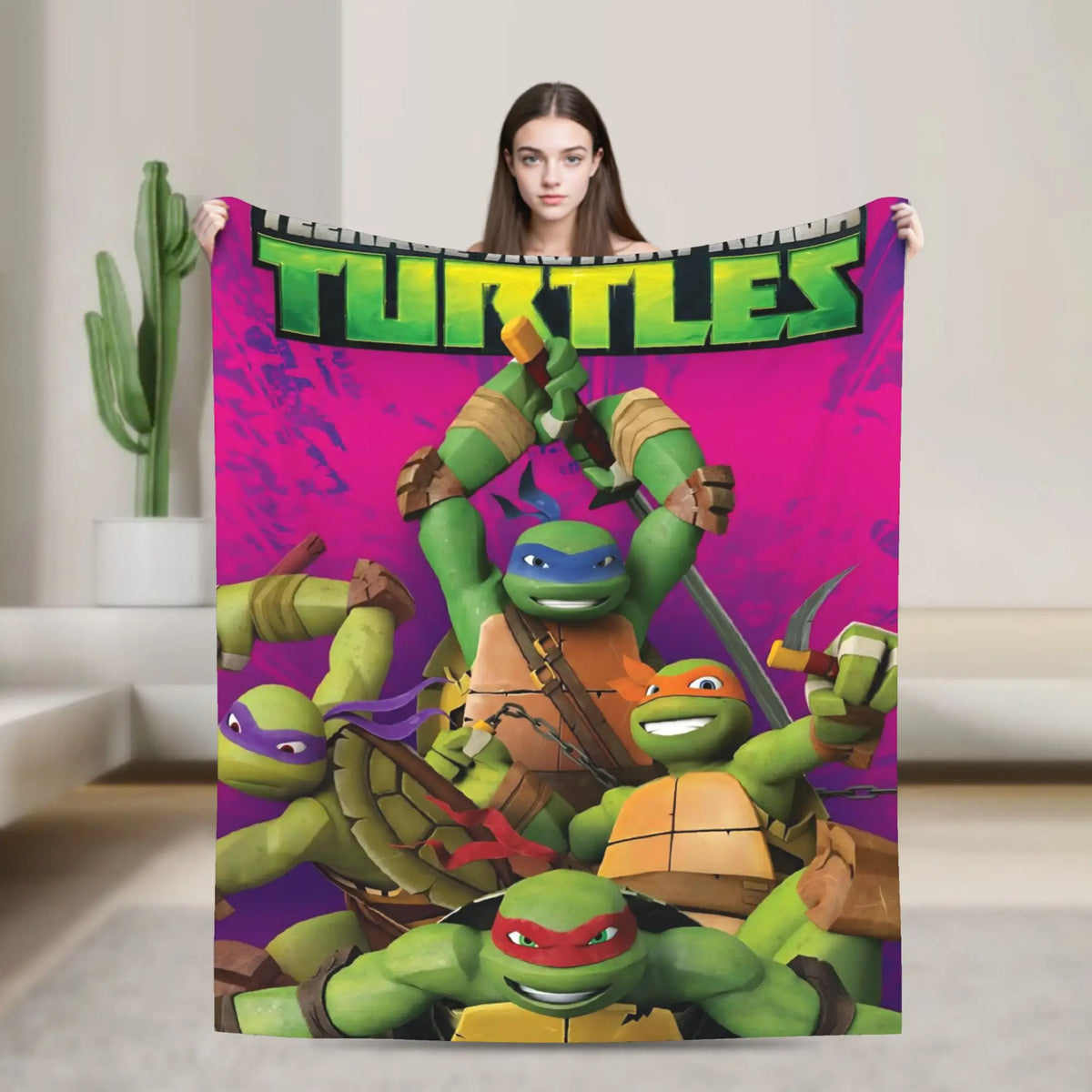 TMNT Graphic Flannel Throw Blanket