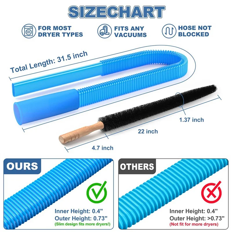Universal Dryer Vent Cleaning Kit with Vacuum Attachment