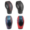 Four views of a black carbon fiber gear shift knob cover for Ford vehicles, shown in different angles and colors.