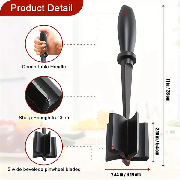 Meat Chopper & Shredder – Heat-Resistant Plastic Tool for Ground Beef