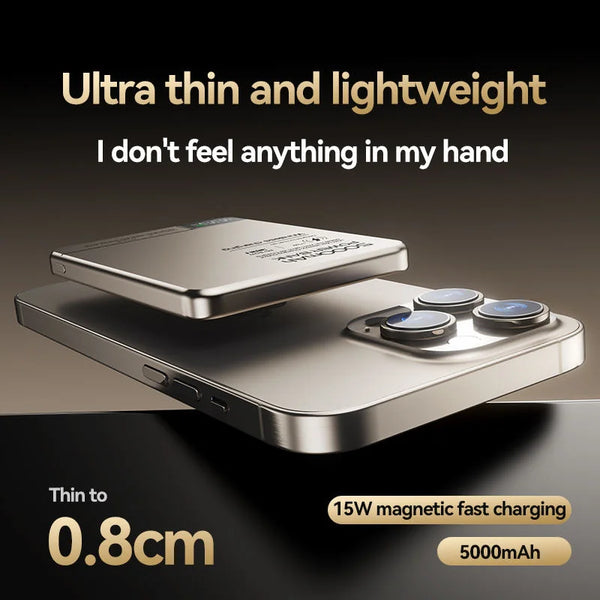 Slim Magnetic Wireless Power Bank with Digital Display