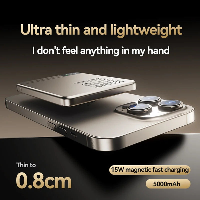Slim Magnetic Wireless Power Bank with Digital Display