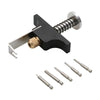 A black tool kit for removing tiny Whoop propellers, featuring a main body and an ejector pin.