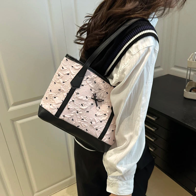 Sac Tote à Pois avec Nœud