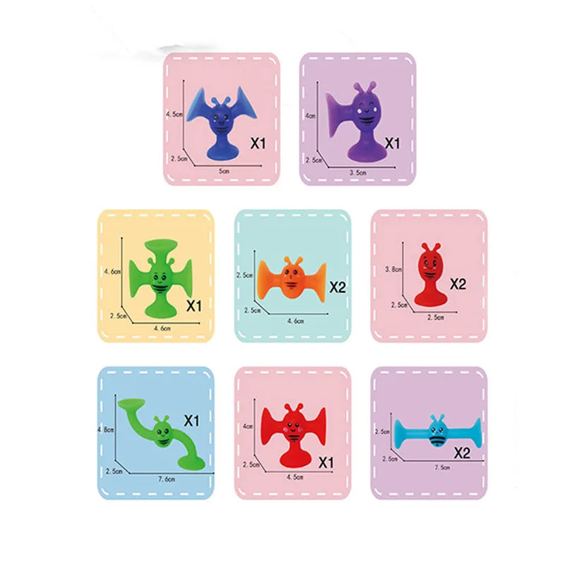 Soft Silicone Animal Building Blocks with Suction Cups