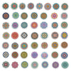 A collection of colorful mandala and graffiti stickers in various sizes and patterns for DIY phone cases and accessories