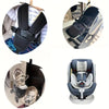 Black safety belt cushion covers for a baby stroller and car seat.