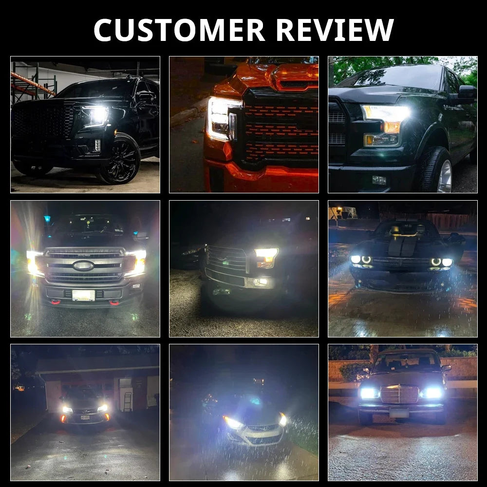 LED Headlight Bulbs – 6500K Cool White, Plug-and-Play Upgrade (H7/H11/9005/9006)