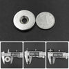 Three images showing countersunk neodymium disc magnets and digital measuring devices.