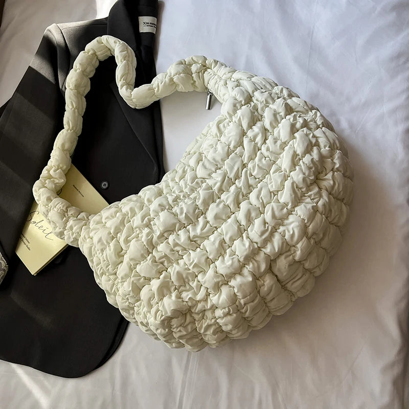 Pleated Plaid Crossbody Bag