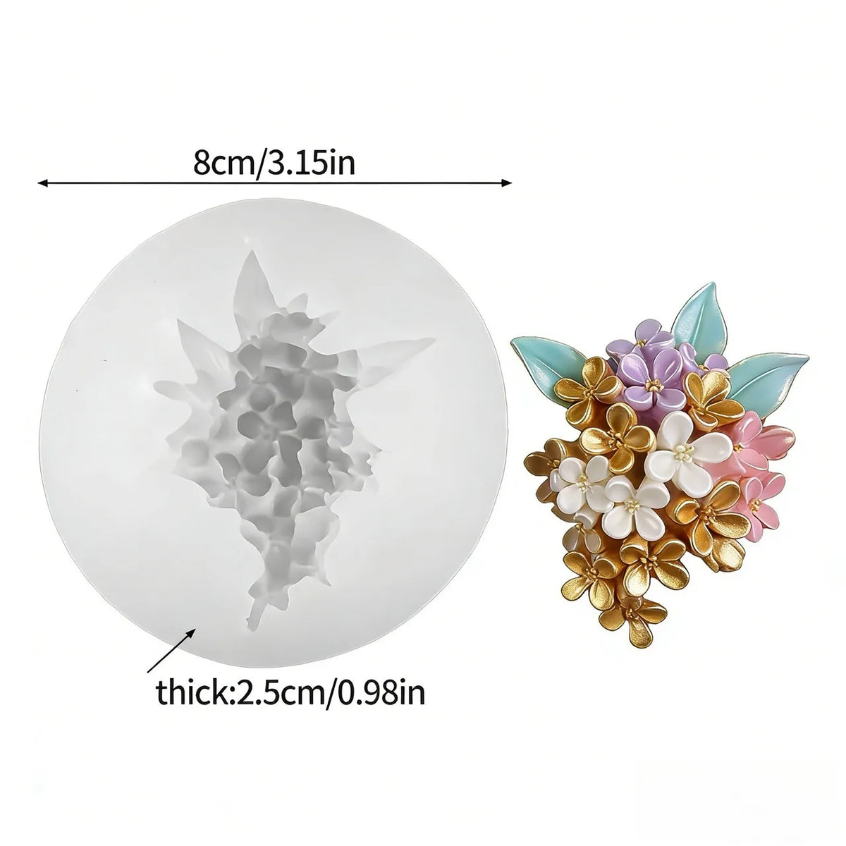 A white silicone mold shaped like a lotus flower for resin and craft projects.