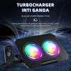 Adjustable RGB Laptop Cooling Pad with Dual Fans and Phone Holder