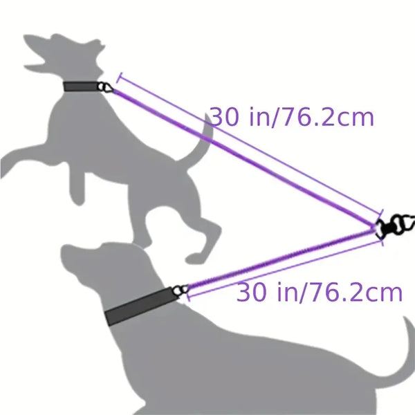 Dual Dog Leash with 360° Swivel Tangle-Free Design