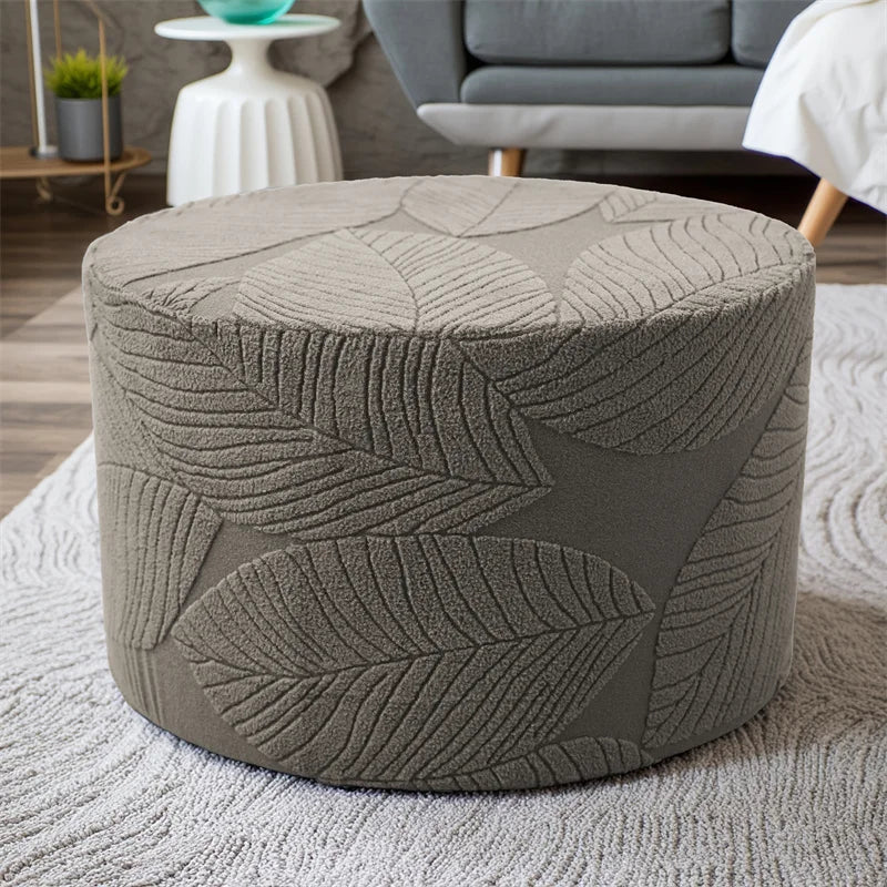 Jacquard Stretch Ottoman Cover with Elastic Edges