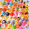 A collection of colorful rubber duckies in various shapes and colors for play and parties
