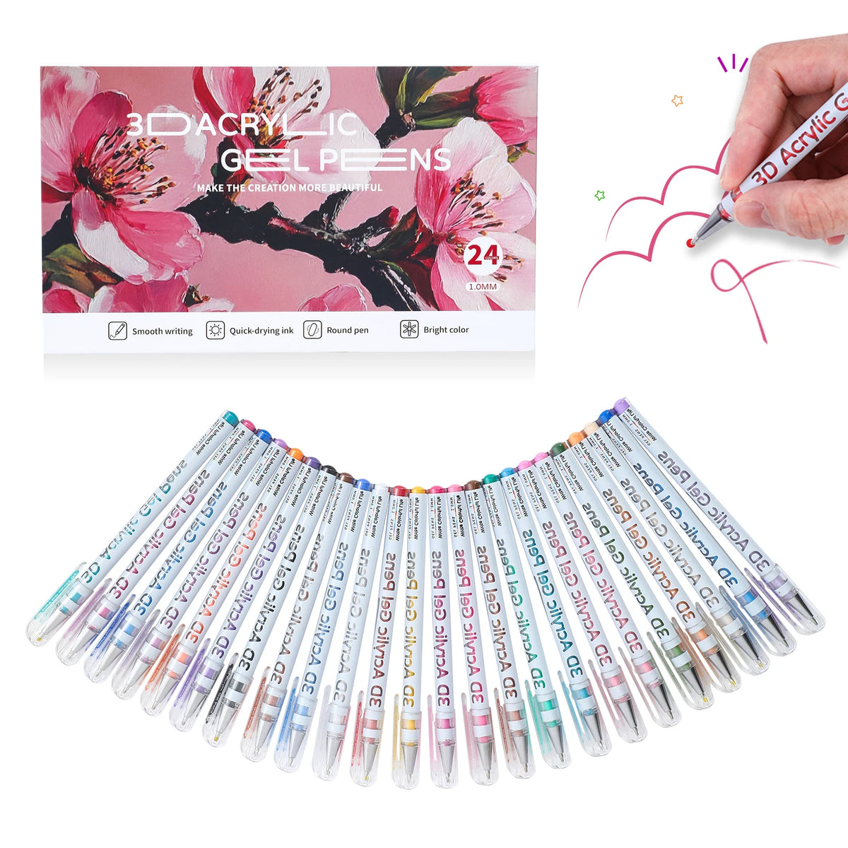 3D Acrylic Gel Pen with Quick-Dry Ink for Art and Notes