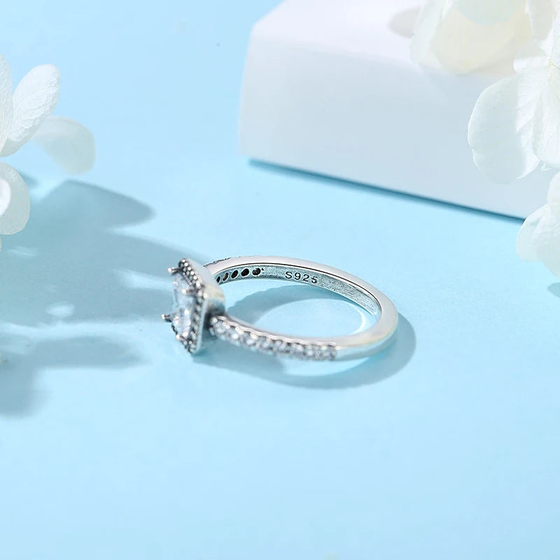 Sterling Silver Heart Ring with Cubic Zirconia