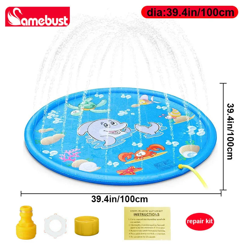 Inflatable Water Play Mat with Sprinkler Fun
