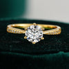 Geometric Moissanite Ring in Gold-Plated Sterling Silver