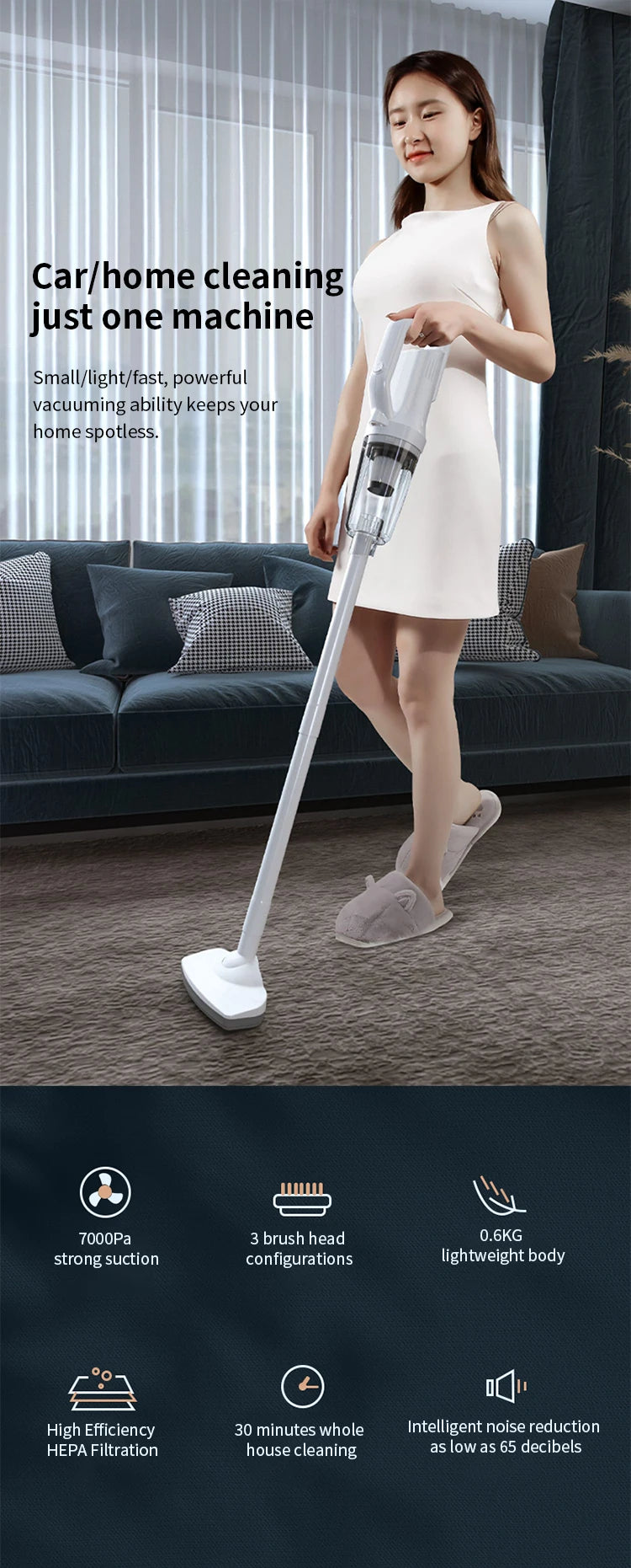 Cordless Handheld Vacuum Cleaner with Self-Standing Design