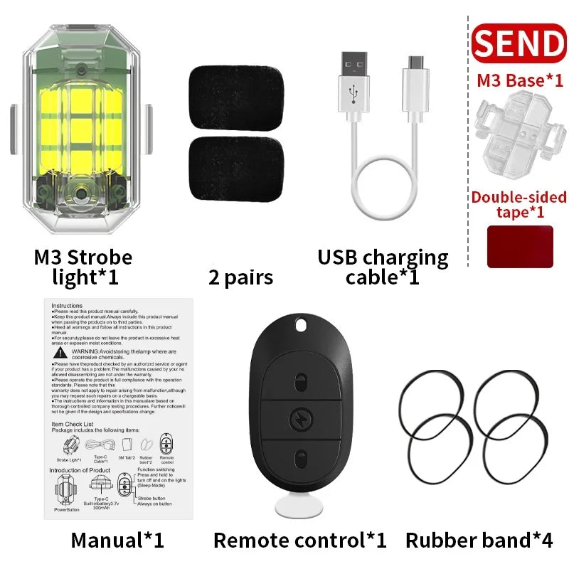 Wireless LED Strobe Light with Remote Control for Vehicles