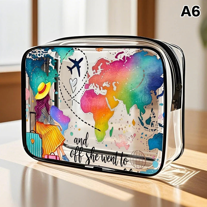 Large Capacity Travel Cosmetic Bag with Multifunctional Storage