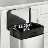 Stainless Steel 13-Gallon Pedal Trash Can with Removable Liner