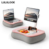 Adjustable Tablet Pillow Stand with Snack Bowl & Foldable Arm