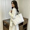 Geometric Print Tote Bag with Matching Coin Purse