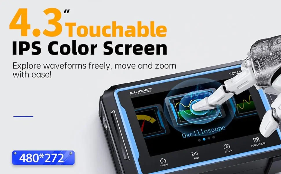 3-in-1 Handheld Oscilloscope, Multimeter, and Signal Generator with Touchscreen