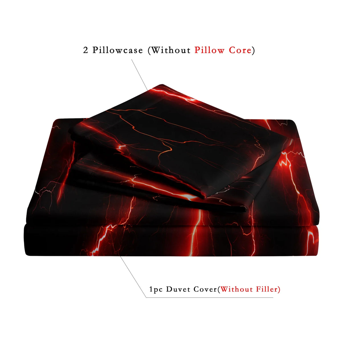 Lightning Storm Print Duvet Cover Set – Soft, Breathable Bedding for All Seasons