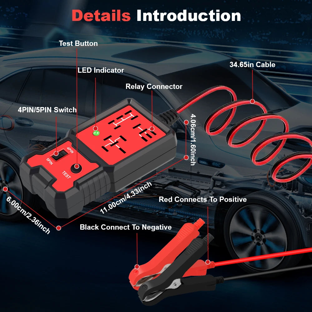 12V Automotive Relay Tester with LED Indicators