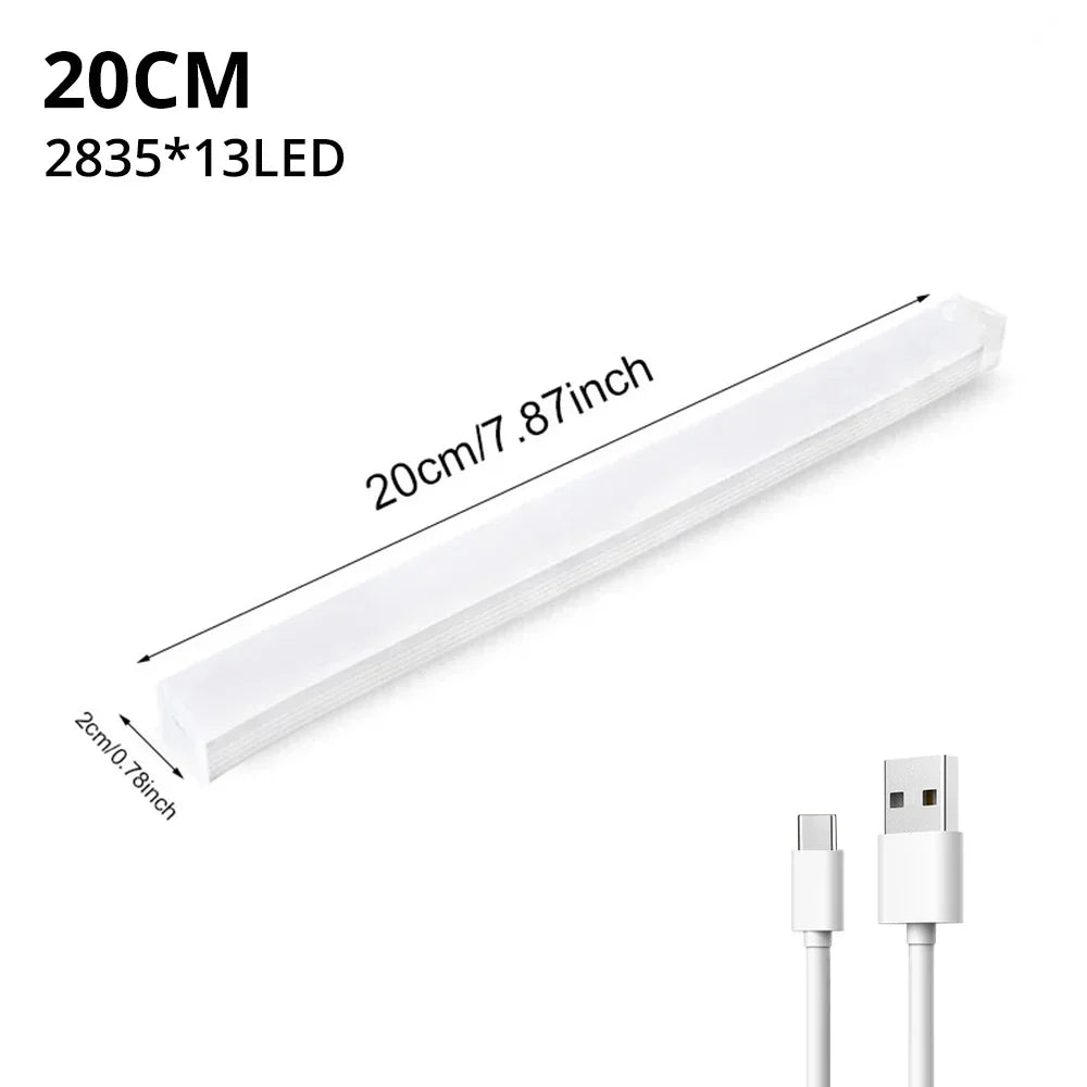 A white LED light bar with 13 LEDs, measuring 20cm or 7.87 inches.