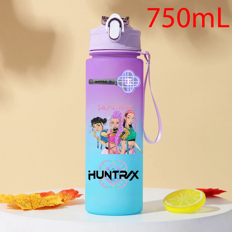 KPOP Demon Hunter 750ml Plastic Water Bottle
