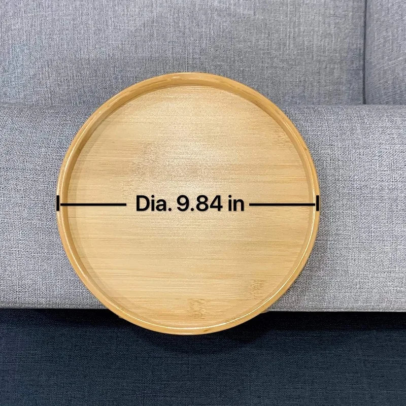 Clip-On Wooden Sofa Side Tray with Integrated Storage