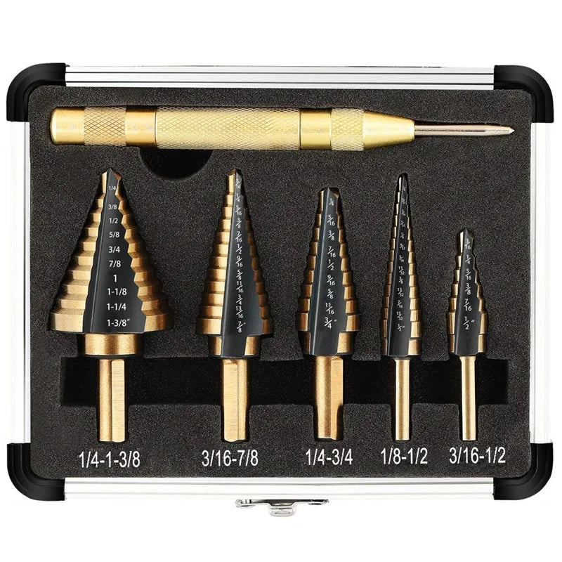HSS Cobalt Step Drill Bit Set for Metal & Sheet Material