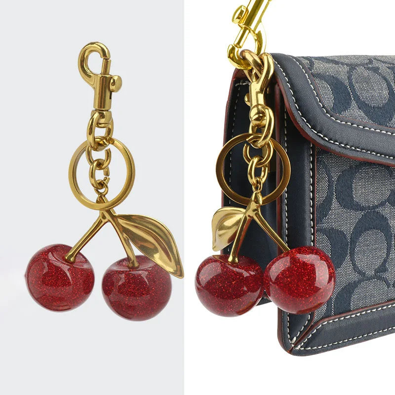 Crystal Fruit Bag Charm Keychain